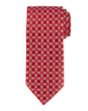 Octagon-Print Silk Tie, Burgundy