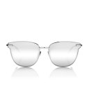 Pharaoh Square Mirrored Sunglasses, Silver