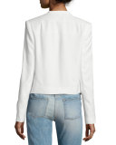 Claude Open-Front Shawl-Collar Blazer, White