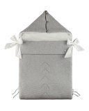 Knit Pointelle-Trim Sleep Sack w/ Faux-Fur Lining, Gray