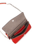 Double Baguette Micro Quilted Shoulder Bag, Red