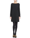 Washable Silk Long-Sleeve Dress 