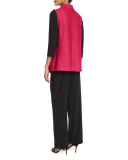 Stretch-Knit Straight-Leg Pants, Black 