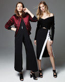 Tuxedo Camisole Wide-Leg Jumpsuit, Black