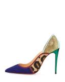 Serianina Pointed-Toe 100mm Red Sole Pump, Multi