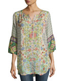 Tempo Button-Front Georgette Top