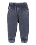 Burnout Jersey Track Pants, Navy, Size 3-24 Months