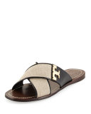 Culver Crisscross Slide Sandal, Natural/Black