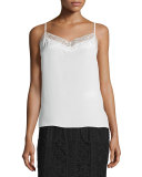 Luz Silk Camisole W/ Lace Trim 