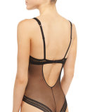 Miss Lejaby Sheer Lace Bodysuit, Black