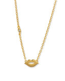 Lips 14K Gold-Plated Necklace with Diamond