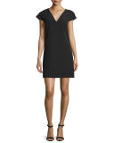 Eva Cap-Sleeve Stretch Cady Dress