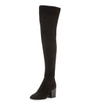 Elisa Chunky-Heel Over-the-Knee Boot, Black