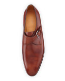 Ashill Single-Monk Leather Shoe, Brown