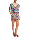Mediterranean Vacation Printed Tunic Coverup