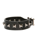 Men's Rockstud Camo Leather Bracelet, Black
