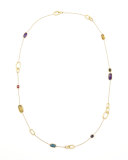 Murano 18k Mixed-Stone Station Necklace, 36"L