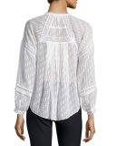 Lace-Trim Fil Coupe Top, Chalk