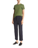 Slouchy Linen-Blend Cropped Trousers