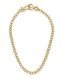 24k Yellow Gold Plated Tudor Chain Necklace, 18"L