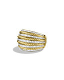 Lantana Large Dome Ring with Diamonds in Gold