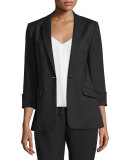 Alex Stretch Crepe Blazer, Black