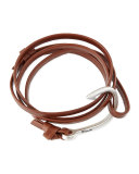 Hook Leather Bracelet, Brown