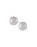 Gray Pearl Stud Earrings, 10mm