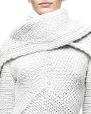 Cashmere Braided Scarf, White