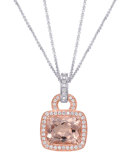 Roma Morganite & Diamond Pendant Necklace