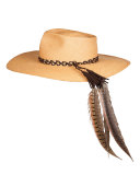 The Talitha Panama Straw Hat w/ Feathers, Cafe
