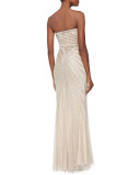 Blair Strapless Beaded-Pattern Gown