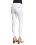 Nico Super-Skinny Distressed Ankle Jeans, White