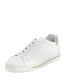 Crystal-Trim Low-Top Sneaker, White