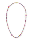 Multicolor Melon-Carved Sapphire & Ruby Necklace