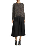 Tweed Jewel-Neck Cardigan, Multicolor