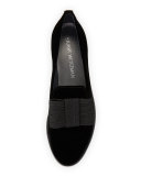 Atabow Velvet Bow Loafer, Black