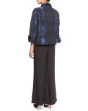 Night Blooms Jacquard Gala Jacket, Sapphire/Black
