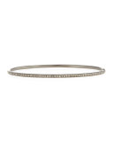 Skinny Pave Diamond Silver Bangle Bracelet