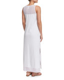 Scoop-Neck Long Coverup Dress