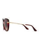 Butterfly Sunglasses with Golden Detail, Wine