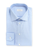 Contemporary-Fit Check Dress Shirt, Light Blue/White