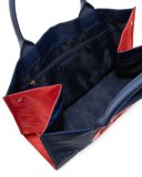Ella Colorblock Nylon Tote Bag, Tory Navy/Cherry Apple 