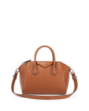 Antigona Small Sugar Goatskin Satchel Bag, Caramel
