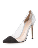 Plexi Glitter Illusion 105mm Pump, Silver/Bright Black