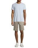 Urban Flat-Front Sateen Shorts, Khaki