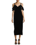 Kinsley Velvet Cold-Shoulder Slip Dress