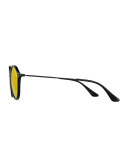 Round Acetate Sunglasses W/Mirror Lenses