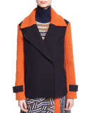Kenzly Colorblock Textured Coat