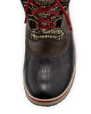 Tofino II Fur-Trim Quilted Boot, Cordovan
